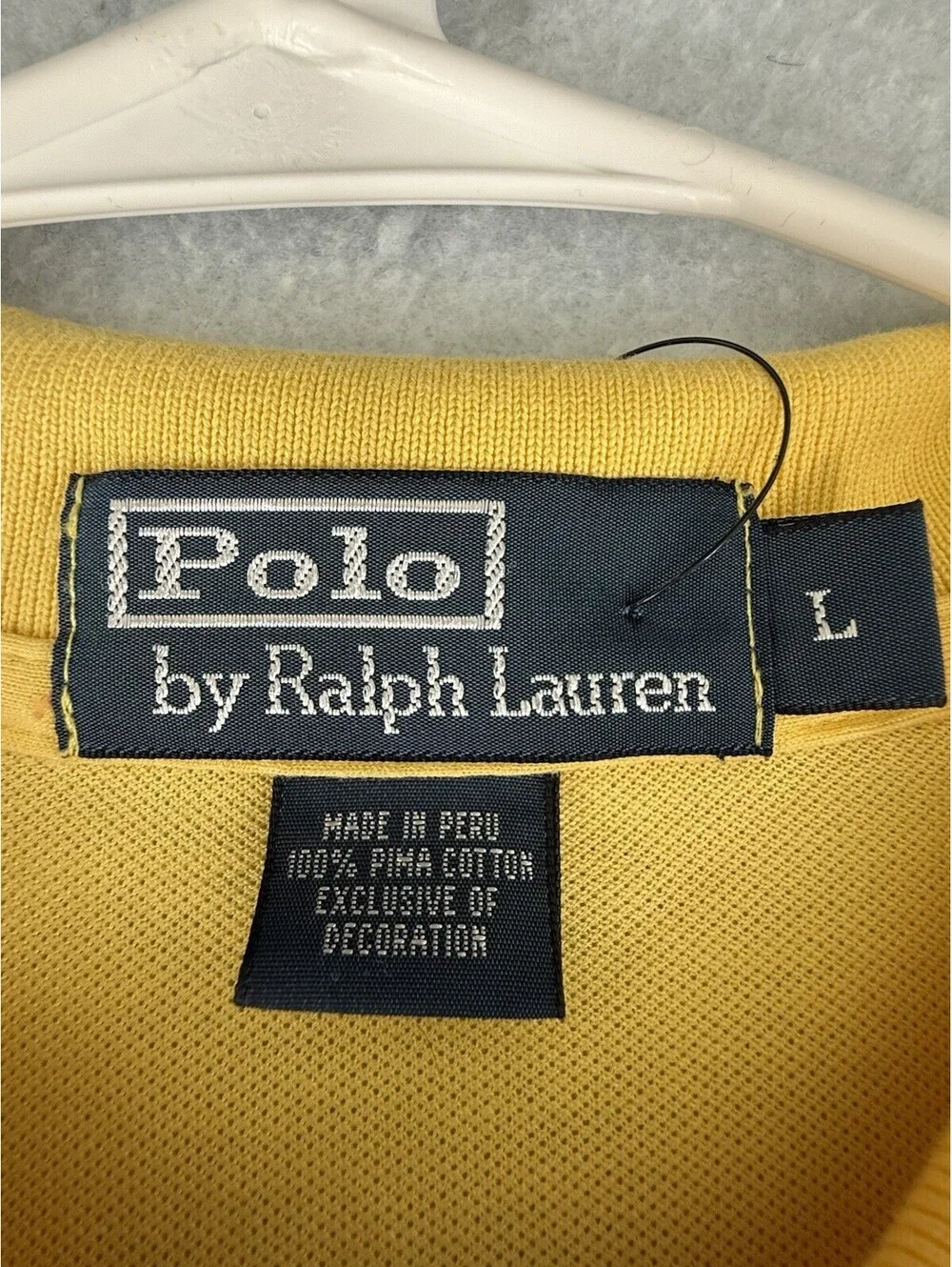 Polo Ralph Lauren Men’s Yellow Cotton Pique Polo Shirt L Classic Fit Logo